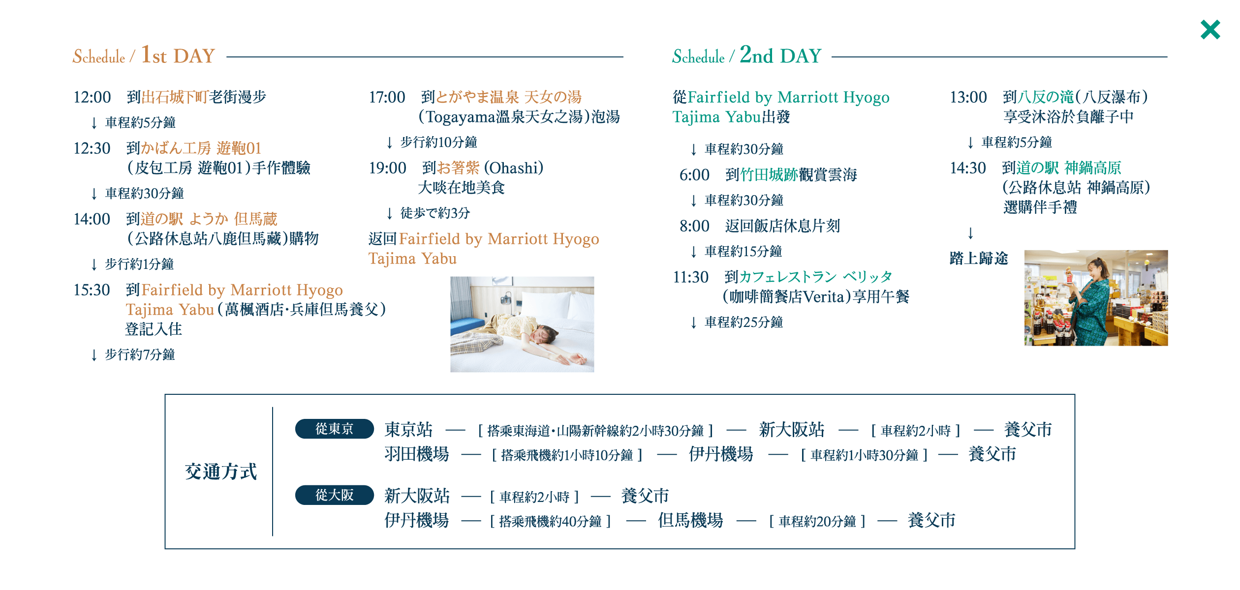 Schedule&交通方式