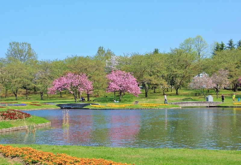 国営みちのく杜の湖畔公園